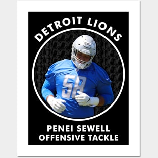 PENEI SEWELL - OT - DETROIT LIONS Posters and Art